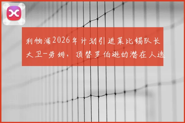 利物浦2026年计划引进莱比锡队长大卫-劳姆，顶替罗伯逊的潜在人选与转会费分析
